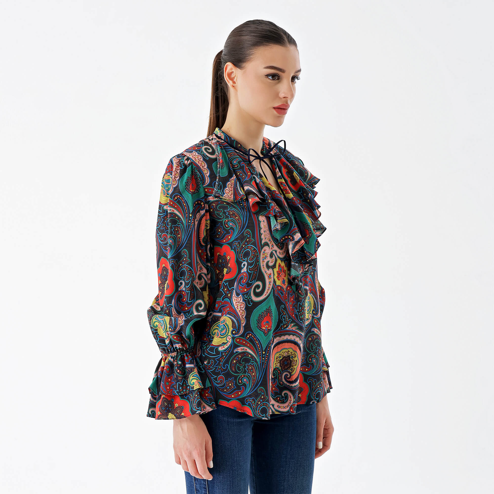 Etro - Multicolor Silk Blend Paisley Printed Blouse